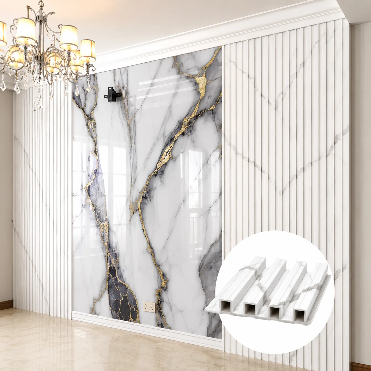 Panel WPC Ranurado Blanco — accesorio Wilor Comercial